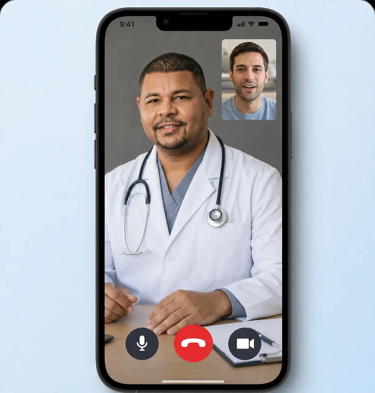 Patient meeting with a licensed physician online to create a personalized wellness plan