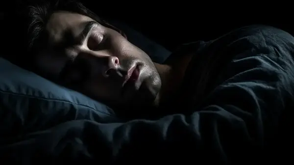 Person sleeping peacefully representing improved sleep and reduced fatigue
